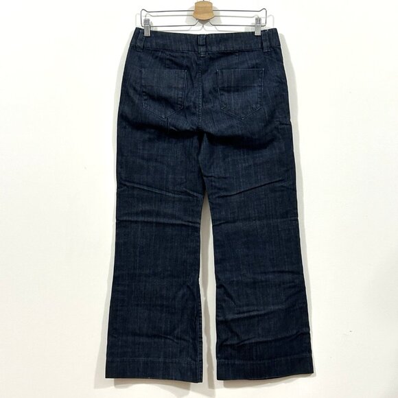 LONDON JEAN Dressy Mid-Rise Jeans Womens 10 Y2K Wide Leg Dark Blue VTG 90s - Picture 2 of 11